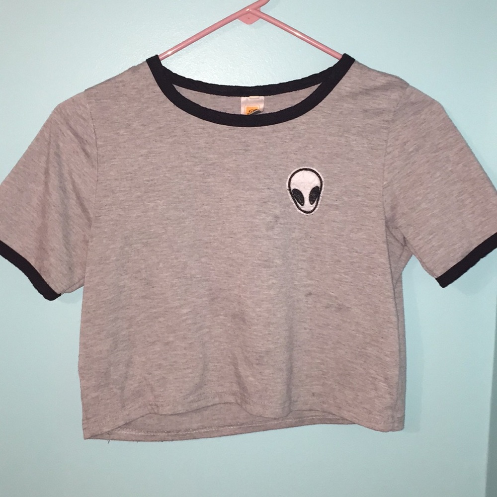 Gray crop top